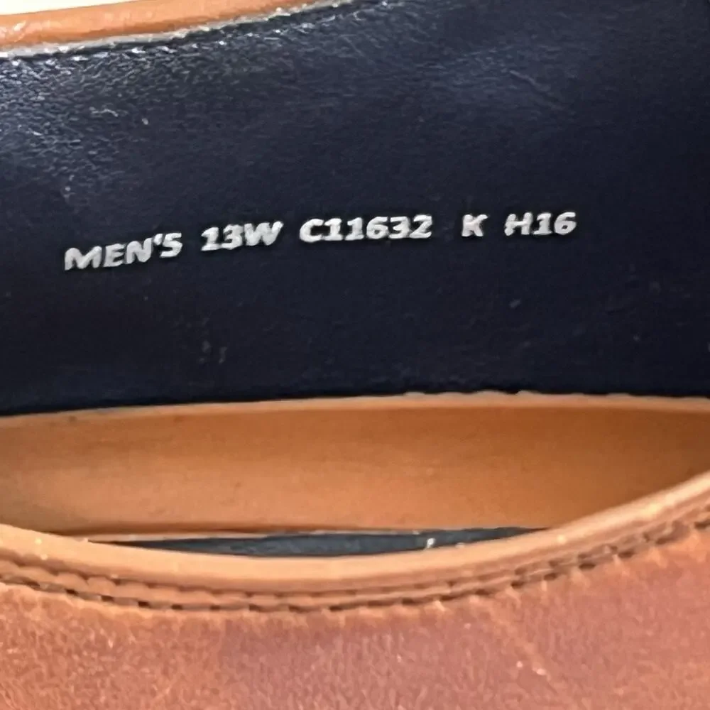 Cole Haan Grand.OS Lenox Hill Leather Dress Shoe Sz 13 Wide Cognac Cap Toe Derby